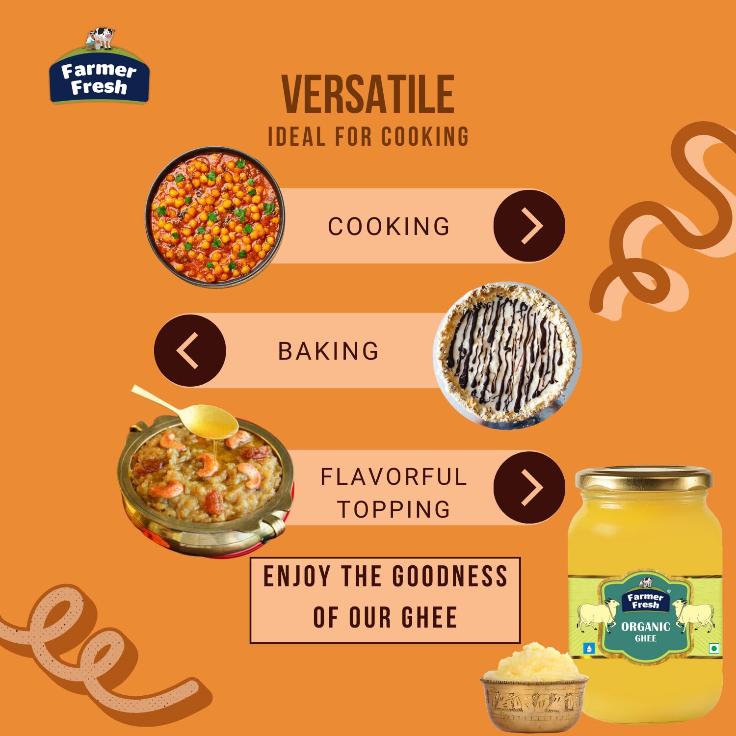 Premium Desi Cow Ghee By Farmer Fresh | High In Protein Fiber Healthy Desi Ghee Good For Body Joint Pain | (500ml) 16.9 Ounce | Jar Pack Premium Desi Cow Ghee By Farmer Fresh | High In Protein Fiber Healthy Desi Ghee Good For Body Joint Pain | (500ml) 16.9 Ounce | Jar Pack