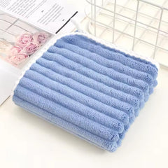 Linear Microfiber Bath Towel 300 Gsm | Large Size Bath Towel For Men & Women Lining Design (Blue)