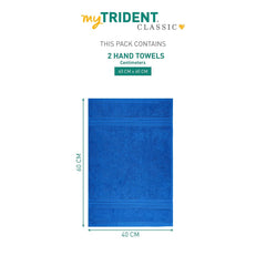 Mytrident Cotton Hand Towel 600 Gsm | For Men & Women Classic Towel 100% Cotton Hand Towel (Palace Blue)- Pack Of 2