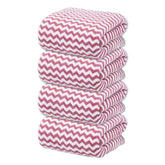 Black Gold The Finer Touch Microfiber Zigzag Bath Towel 1400 Gsm | Soft & Quick Dry Towel Lightweight & Absorbent Use For Men & Women (Pink) - Pack Of 4