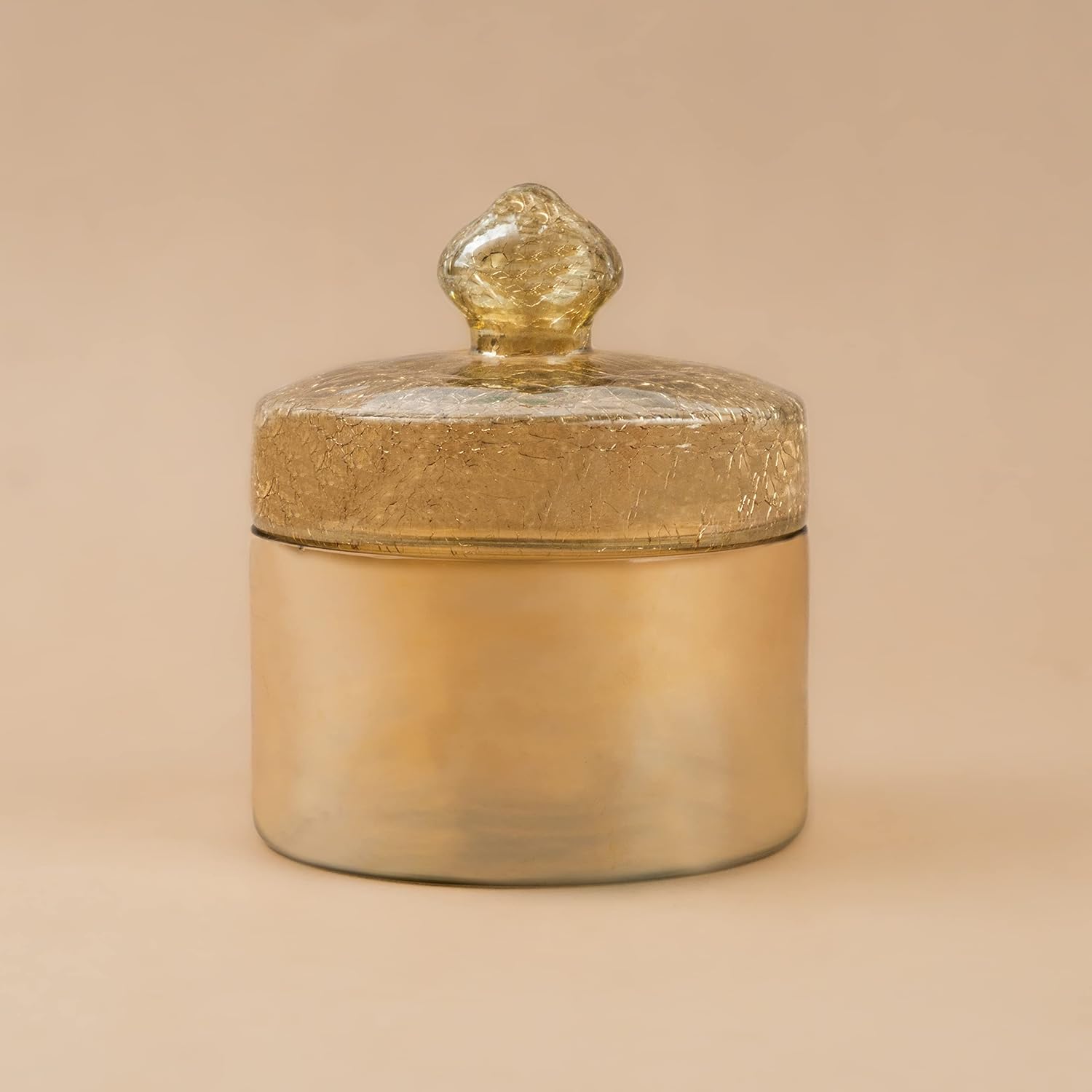 Glass Jar Set Of 2 Piece - 500ml Each, Amber With Crackle Pattern | Premium Glass Storage Containers - Glass Container | Dry Fruit Containers, Cookie Jar - 2 Glass Jar With Lid Glass Jar Set Of 2 Piece - 500ml Each, Amber With Crackle Pattern | Premium Glass Storage Containers - Glass Container | Dry Fruit Containers, Cookie Jar - 2 Glass Jar With Lid