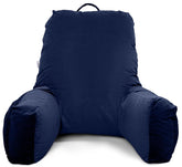 Backrest Pillow For Bed & Reading Pillow With Support Arms - Navy Blue Color | Soft Back Support Wedge Pillow For Working, Seating & Relaxing In Bed | Multipurpose, Washable, Breathable