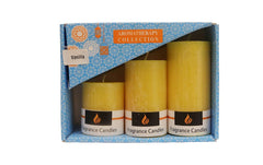 VANILLA FRAGRANCE PILLAR CANDLE | 2 INCH, 3 INCH, 4 INCH | GIFT SET OF 3