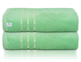 Kuber Industries Premium Bath Towel 1000 Gsm | Super Soft, Fluffy & Absorbent Cotton Bath Towel Perfect For Daily Use (Green) - Pack Of 2