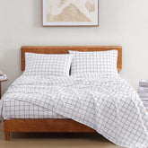 1 Elastic Fitted Bedsheet For Super King Size & 2 Pillow Cover - 72 X 78 Inches, White & Charcoal | Durable & Fade Resistant | Pure Comfort Of Organic Cotton
