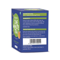 Society One Minute Tea Elaichi Flavor Instant Tea Premix 14gm X 10 Sachets - 140gm, 4.9 Ounce | Made With Cardamom - Low Caffeine Chai Patti | Homemade Recipe Flavored Instant Tea
