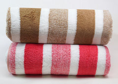 Maxoshine Hand Towel 200 Gsm | Super Soft Quick Dry Microfiber Face Towel For Women Men-Hanging Loop Napkins | Brown & Red (Set Of 2)