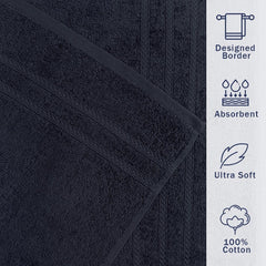 Troveo Super Soft Cotton Hand Towels 400 Gsm | Super Absorbent Multipurpose Hand Towel For Home Gym Workout Traveling Running & Kitchen (Blue) - Pack Of 2