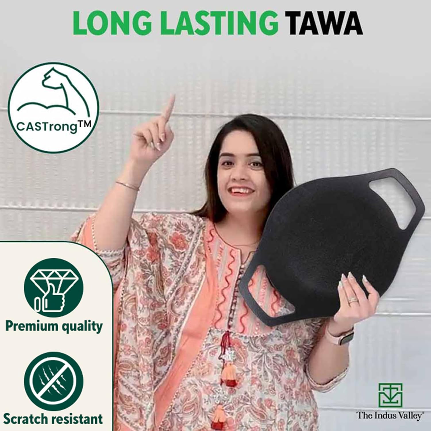 Pre-Seasoned Black Cast Iron Concave Tawa With Double Handle - 24cm, 9.4 Inch, 1.4 Kg | Gas Compatible, Naturally Nonstick, 100% Pure & Toxin-Free, No Chemical Coating Pre-Seasoned Black Cast Iron Concave Tawa With Double Handle - 24cm, 9.4 Inch, 1.4 Kg | Gas Compatible, Naturally Nonstick, 100% Pure & Toxin-Free, No Chemical Coating