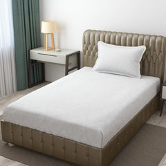 Soft Microfiber Single Bedsheet With 1 Pillow Covers - 60 X 90 Inches | White, Damas Design | Wrinkle Free Design & Easy To Wash | Refreshing Your Bedroom Look
