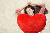Love Heart Pillow Best Gifts For Birthday Valentine's Day, Red - Big Size | Thanks With A Grateful Heart Love Fur Throw Pillow Cushion | Beautiful Heart Pillow, Washable - Pack Of 1
