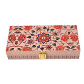 Fancy Shagun Cash Box Or Gaddi Box For Gifting Money On Wedding, New Born Baby, Ring Ceremony Pattern1pc, Material - Wood, Colour - Pink Flower