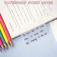 Transparent Sticky Notes Pad, Self-Adhesive Waterproof Translucent Sticky Notes - Clear