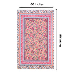 Soft Cotton Single Size Bedsheet With 1 Pillow Cover - 60 X 90 Inches, Blush & Pink | Durable For Everyday Use - All Season Comfort