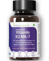 Viteva Organic Vitamin K2 , 100% Vegetarian Plant Based Vitamin K2 Mk - 7 With Mct Powder, For Optimal Calcium Absorption Benefits In Bone Health - 55mcg | 120 Veg Capsules , 200gm 0.4lbs