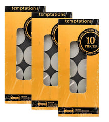 WHITE 100% PURE WAX TEALIGHT CANDLES PACK OF 30 | 9 HOURS BURNING TIME