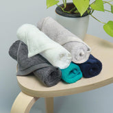 Heelium Bamboo Face Towel 900 Gsm | Ultra Absorbent & Odour-Free 3x Softer Than Cotton Towels | Pack Of 5 -Blue, Teal, Grey, White & Light Grey