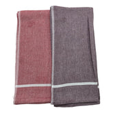 Ambika Stores & Readymades Large Size Kerala Traditional Cotton Bath Towel/Thorthu 700 Gsm | Light Weight Kerala Thorth & Stitched Towels (Rosy Brown & Brown) - 2 Pcs