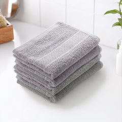 Earthy Fables Basic Hand Towel 800 Gsm | Pure Carded Cotton, Soft, Absorbent, Quick Dry & Skin-Friendly Towel - Pack Of 4 (Cloudy Grey)