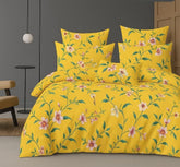 Queen Size Printed Double Bedsheet With 2 Pillow Covers For Home | 90 X 100 Inches, Yellow - Beautiful Bedsheet Set | Perfect For Gifting Wedding, Anniversary