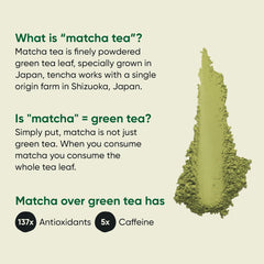 Tencha Vanilla Matcha Green Tea - 50gm, 1.7 Ounce, 50 Servings | Japanese Matcha Green Tea Powder - No Artificial Sweeteners | Low Caffeine, Vegan Friendly, Aromatic & Smooth