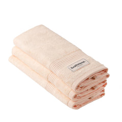 Bathriene 100% Bamboo Hand Towels 600 Gsm | Highly Absorbant Soft & Anti Bacterial Towels For Wash Basin Hand Towels (Baby Pink) - Set Of 3