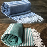 Rosslyn Bath/Beach Towel 700 Gsm | Ultra Soft, Absorbent & Quick Dry Bath Towel (Blue & Green) - 2 Pcs