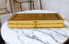 Premium Decorative Designer Mdf Gifting Cash Box Shagun & Jewellery Box For Weddings, Pattern - Golden Common, Material - Wood