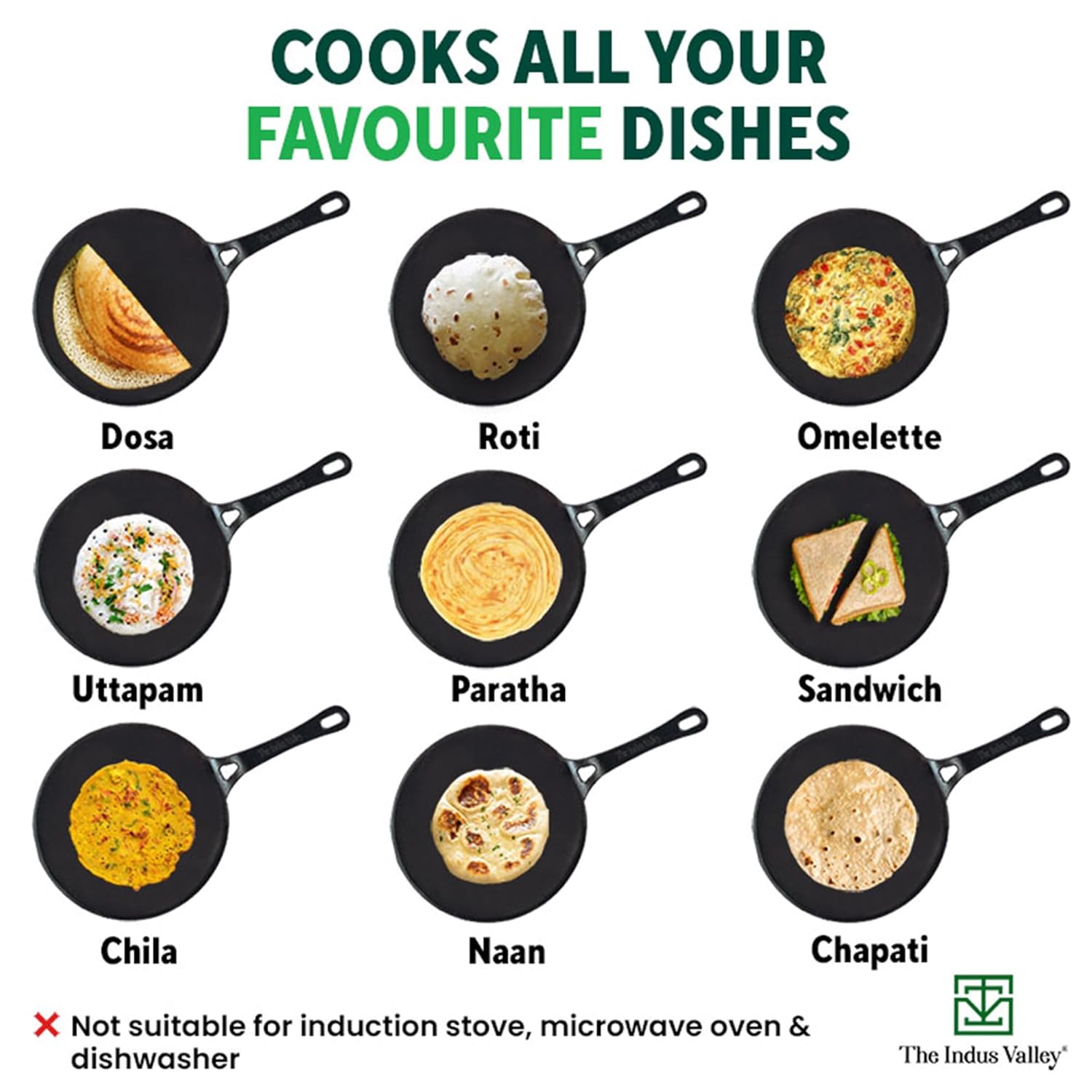 Pre-Seasoned Cast Iron Tawa For Dosa, Chapathi With Iron Tadka Pan | Nonstick, Pre-Seasoned Tava, 100% Pure & Toxin-Free - Pre-Seasoned Cast Iron Tawa + Tadka Pan, 26cm, 10.2 Inch Pre-Seasoned Cast Iron Tawa For Dosa, Chapathi With Iron Tadka Pan | Nonstick, Pre-Seasoned Tava, 100% Pure & Toxin-Free - Pre-Seasoned Cast Iron Tawa + Tadka Pan, 26cm, 10.2 Inch