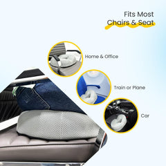Donut Pillow For Tailbone Pain, Gel Memory Foam Pillow, Coccyx Seat Cushion, Grey | Coccyx Seat Cushion For Chair - Hemorrhoid & Piles Pillow, Car Seat, For Head, Back, Neck Use