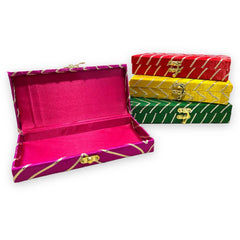 Leheriya Gota Cash Box, Gift Box, Shagun Box, Gaddi Box, Shagun Envelope, Mixed Colour, Pack Of 1, Material - Wood