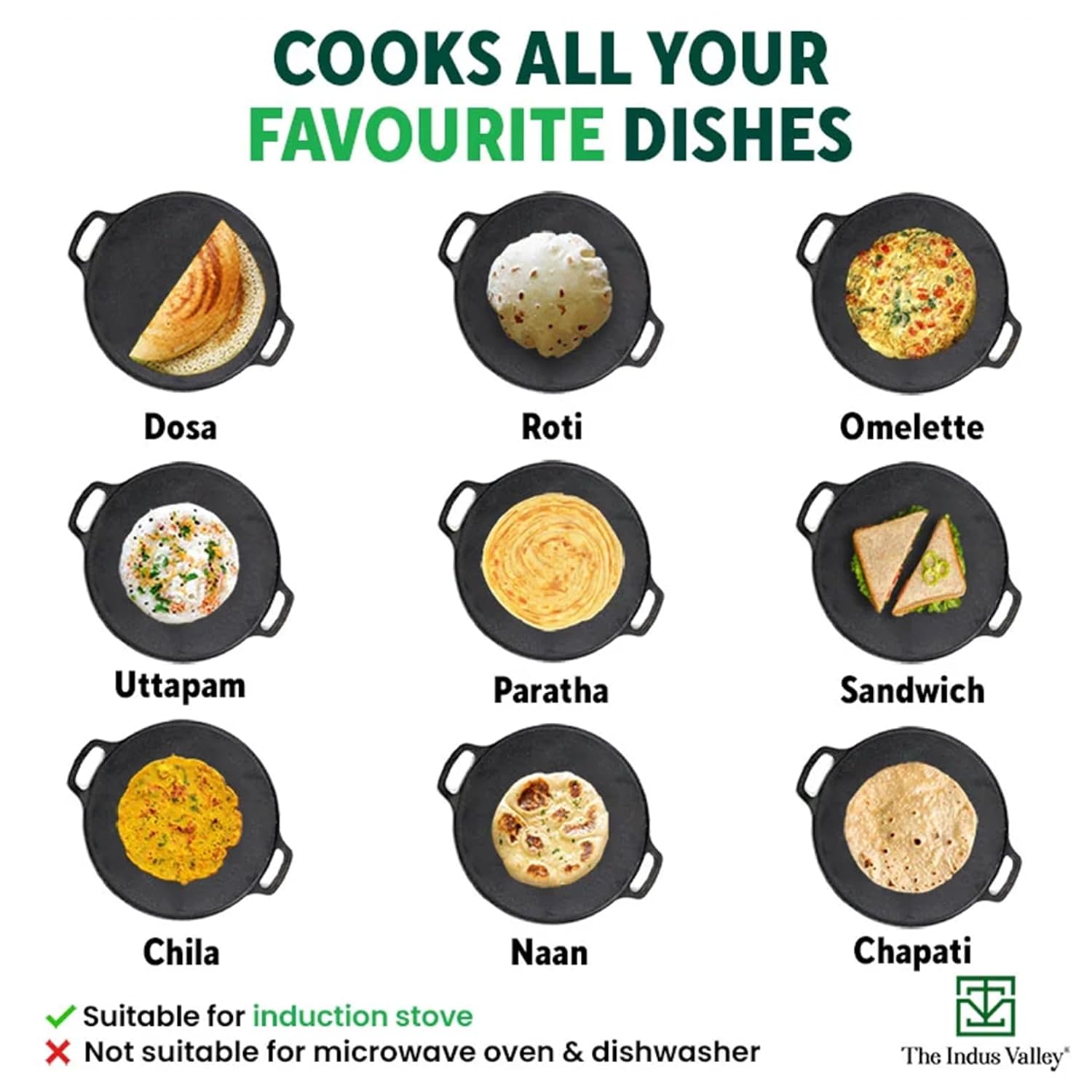 Pre-Seasoned Black Cast Iron Tawa With Free Wooden Spatula For Dosa, Chapathi - 30.2cm, 11.8 Inch, 2.4 Kg | Induction Friendly, Naturally Nonstick, 100% Pure & Toxin-Free, No Chemical Coating Pre-Seasoned Black Cast Iron Tawa With Free Wooden Spatula For Dosa, Chapathi - 30.2cm, 11.8 Inch, 2.4 Kg | Induction Friendly, Naturally Nonstick, 100% Pure & Toxin-Free, No Chemical Coating