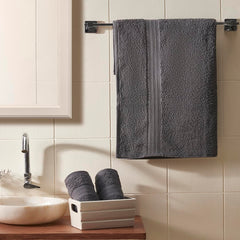 Ddecor Solid Bath & Hand Towel 900 Gsm (Grey) - Pack Of 3