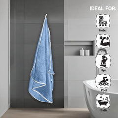 Housse Premium Soft Microfiber Embroidery Bath Towel 350 Gsm | Soft Absorbent Quick-Drying Sweat Towel (No Excuse - Dark Blue)