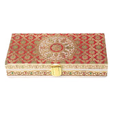 Fancy Shagun Cash Box Or Gaddi Box For Gifting Money On Wedding, New Born Baby, Ring Ceremony Pattern1pc, Material - Wood, Colour - Cream Red Flower