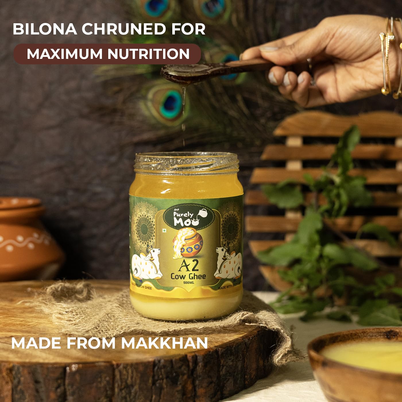 100% Pure Premium A2 Cow Ghee By AMP Purely Moo | Natural & Healthy Desi A2 Cow Ghee Perfect For Overall Health | 2 Litre (1 Litr * 2) 67.6 Ounce | Jar Pack 100% Pure Premium A2 Cow Ghee By AMP Purely Moo | Natural & Healthy Desi A2 Cow Ghee Perfect For Overall Health | 2 Litre (1 Litr * 2) 67.6 Ounce | Jar Pack