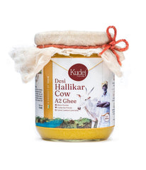 100% Pure Desi Hallikar A2 Cow Ghee By Kudej | Rich In Nutrients Healthy Desi Ghee Helps To Skin & Hair | (500ml) 16.9 Ounce | Jar Pack