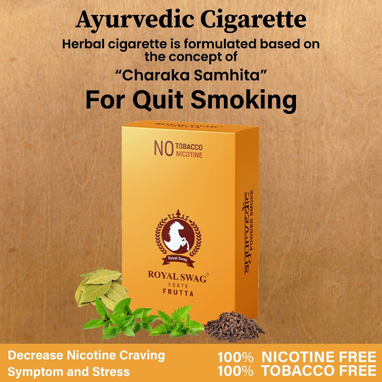 Royal Swag Herbal Cigarette Frutta, Mint Flavoured - 80 Sticks 100% No Nicotine & No Tobacco - Smoking Cessation With Natural 100ml Shot Anti Addiction Spray | Pack Of 80 Royal Swag Herbal Cigarette Frutta, Mint Flavoured - 80 Sticks 100% No Nicotine & No Tobacco - Smoking Cessation With Natural 100ml Shot Anti Addiction Spray | Pack Of 80