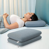 Memory Foam Cervical Pillow, Orthopedic Pillow, Standard Size - 20 X 13 X 4 Inch | Midnight Blue, For Neck & Shoulder Pain Relief | Removable Zipper Cover, Sleeping Pillow - Pack 2