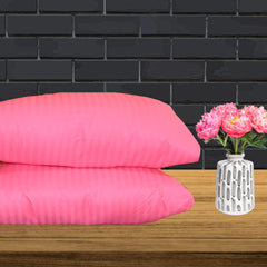 Premium Hotel Quality Soft Polyester Blend Fiber Pillow, Pink - 16x24 Inch | Standard Size, Neck Support, Washable, Removable Cover | Bed Pillow, Comfortable Pillow - Set Of 2
