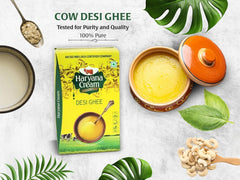 Natural Pure Desi Cow Ghee By Haryanacream | Natural & Healthy Homemade Fresh Ghee Prepared Using Traditional Method Good For Eyes | 2 Litre (1 Litr * 2) 67.6 Ounce | Box Pack