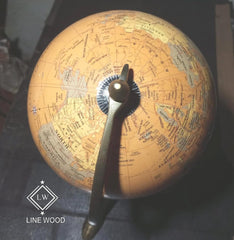 Antique Brass Educational World Globe & Map Rotating Globe, Decorative Political Globe Home Decor & Office Globe, For Kids & Students (12 Inch - Yellow) Pack Of 1