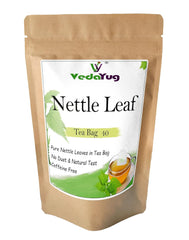 VedaYug Nettle Leaf Herbal Tea - 40 Tea Bags, 52gm, 1.8 Ounce | Treats Painful Muscles, Rich Aroma & Flavor - No Preservatives, No Additives, Caffeine Free