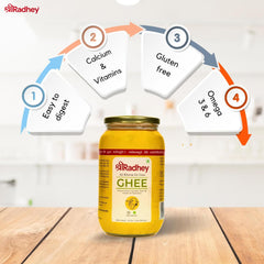 100% Pure A2 Bilona Gir Cow Ghee By Shreeradhey | Good Source Of Protein Fiber Healthy Desi Ghee Perfect For Glowing Skin | (1 Litr) 33.8 Ounce | Jar Pack