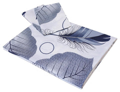 Printed King Size Bedsheet With 2 Matching Pillow Covers - 90 X 90 Inches, White & Teal | Durable & Long-Lasting | Naturally Soft, Breathable, & Skin-Friendly