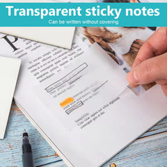 400 Sheet Transparent Sticky Notes, Self-Adhesive Clear Sticky Notes, 4 Sizes, White