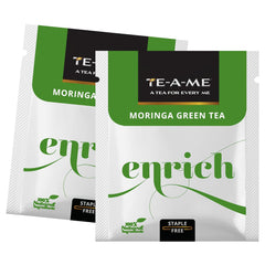 TE-A-ME Moringa Enrich Green Tea - 25 Tea Bags | Promotes Glowing Skin - Enriched With Turmeric, Ginger, Triphala & Amla