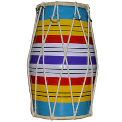 Indian Musical Instrument Hand Percussion Dholak Drum - Multicolor | Perfectly Symmetric Round Dholak - Dholak For Festival, Wedding, Satsang | Very Easy To Tune