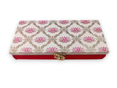 Premium Decorative Designer Mdf Gifting Cash Box For Wedding Shagun Cash Jewellery Money Envelope Geometric Acrylic Design, Lotus Flower, Colour - Pink