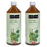 Kapiva Wild Tulsi Giloy Juice Fresh Tulsi & Neem - Grown Giloy To Support Immune Health, Helps Us Keep Allergies Like Runny Nose & Sneezing | 1 Litre 2.2lbs Each Pack Of 2